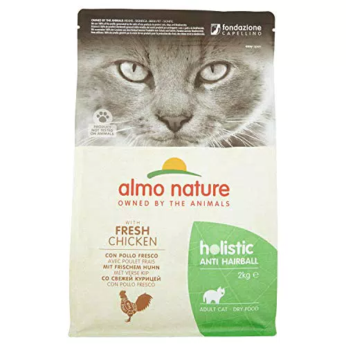 almo nature Holistic Anti-Hairball - Cibo Secco Completo per Gatti Adulti con Pollo Fresco, 2 kg