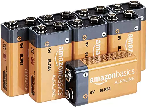Amazon Basics - Batterie alcaline per uso quotidiano, 9V, confezione da 8