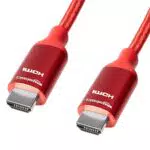 Amazon Basics - Cavo intrecciato HDMI, ad alta velocità, rosso, 0,9 metri