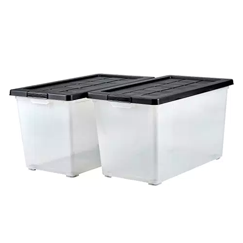 Amazon Basics, Contenitore portaoggetti da 80 L, 2 pezzi