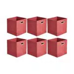 Amazon Basics - Cubi portaoggetti pieghevoli in tessuto con anello di rinforzo ovale - Confezione da 6