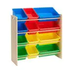 Amazon Basics Organizer per giocattoli per bambini con 12 contenitori in plastica