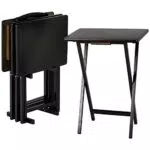 Amazon Basics Tavolini pieghevoli in legno con supporto