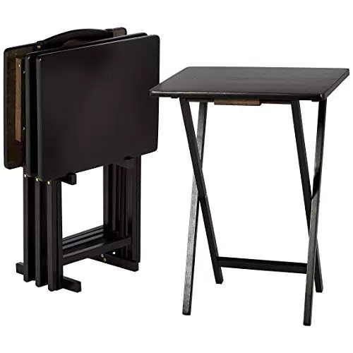 Amazon Basics Tavolini pieghevoli in legno con supporto