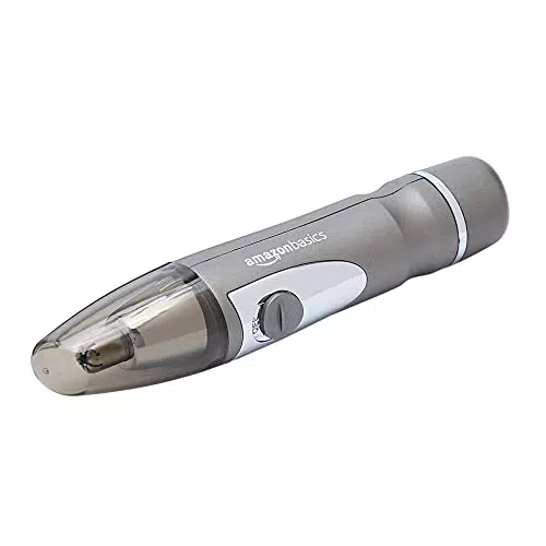 AmazonBasics - Rasoio elettrico LED per naso, orecchie e sopracciglia