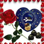 Baci Perugina Cuore Idee Regalo per Lui Per Lei - 100gr Cuore Baci Perugina Fondentissimo 70%+ Rosa Artificiale Realistica Effetto Velluto - Confezione Regalo
