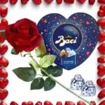 Baci Perugina Confezione Regalo con Rosa Artificiale Realistica Effetto Velluto