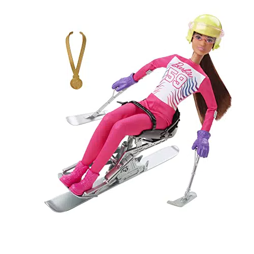 Barbie - Sport Invernali Sciatrice Paralimpica, Bambola Barbie Mora Alta 30
