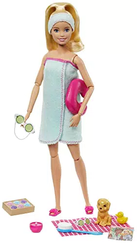 Barbie- Wellness Playset Spa con Bambola e Accessori Giocattolo per Bambini 3+ Anni
