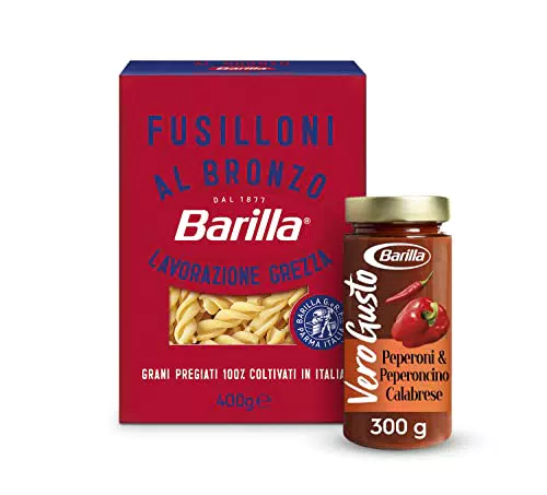 Barilla Pasta Al Bronzo Fusilloni + Vero Gusto Calabrese