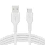 Belkin BoostCharge - Cavo flessibile in silicone da USB tipo C a A, bianco