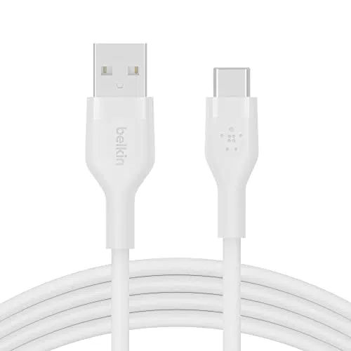 Belkin BoostCharge - Cavo flessibile in silicone da USB tipo C a A, bianco
