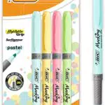 BIC Intensity, Highlighter Grip, Evidenziatori Pastello Colorati