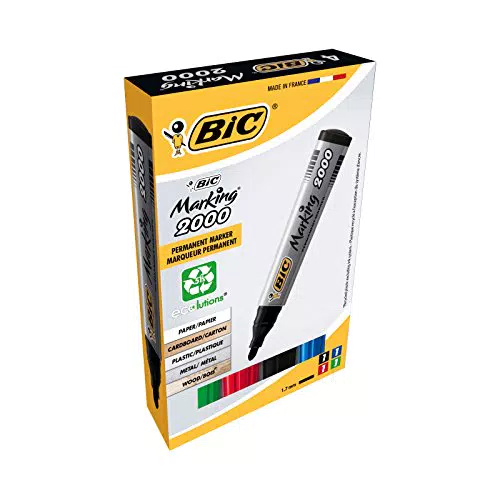 BIC Intensity, Marking 2000, Pennarelli Indelebili Colorati ECOlutions, 4 Unità