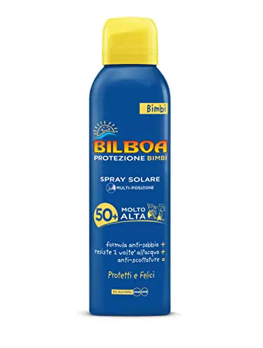 Bilboa Bimbi Spray Solare Bambini Multiposizione con Protezione Molto Alta SPF 50+