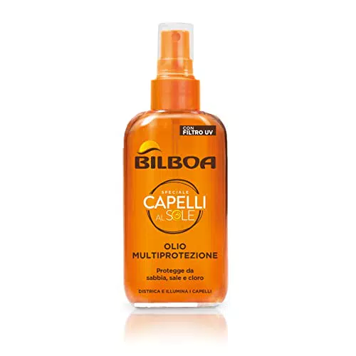 Bilboa Olio Solare Capelli con Filtro UV, Filtro Multiprotezione con Olio d'Argan
