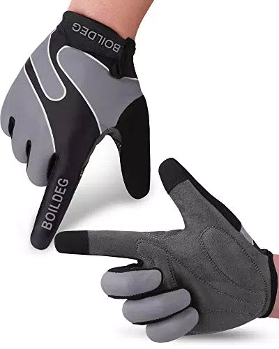 Guanti MTB da Ciclismo Antiscivolo Touch Screen, grigio, S