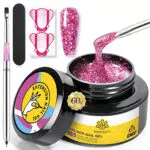 BORN PRETTY Gel Ricostruzione Unghie, Brillantini Rosa