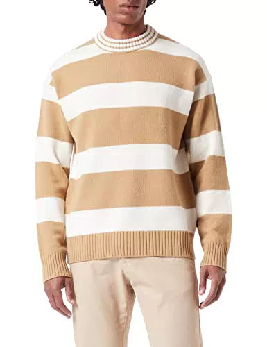 BOSS Apster Maglieria Uomo, beige/bianco, L