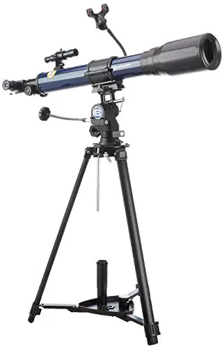 Bresser SKYLUX 9618760LC1000 - Telescopio con supporto per smartphone e filtro solare, Blu scuro