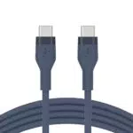 Cbl Silicone USB-C X2 1M bleu