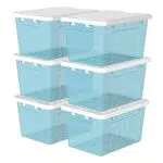 Cetomo Scatola portaoggetti in plastica 15L* 6, blu trasparente