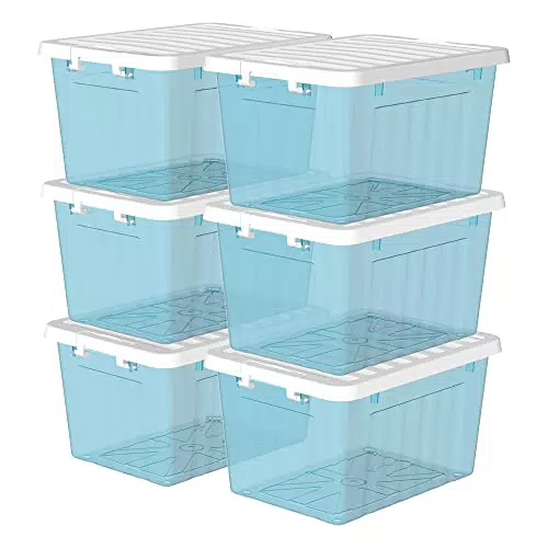 Cetomo Scatola portaoggetti in plastica 15L* 6, blu trasparente