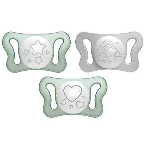 Chicco PhysioForma Succhietto per Neonato Luminescente al Buio, 2 Pezzi
