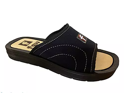 Ciabatta fascia uomo estiva leggera con sottopiede in legno tacco 2