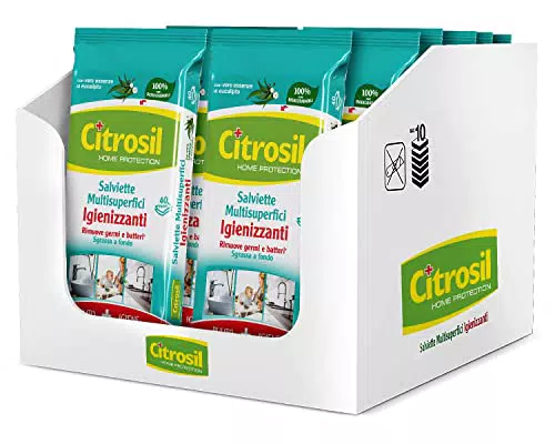 Citrosil Home Protection - Salviette Multisuperfici Igienizzanti, Eucalipto, 12 Confezioni