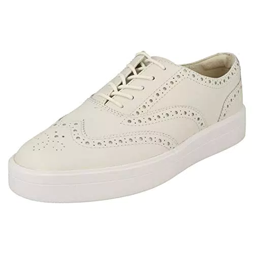 Clarks Hero Brogue, Scarpe Stringate Brouge, Donna, Bianco, 40