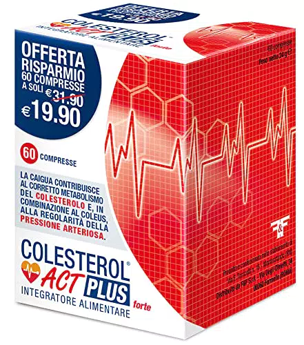 Colesterol ACT PLUS Forte 60 Compresse - Integratore Alimentare Metabolismo Colesterolo