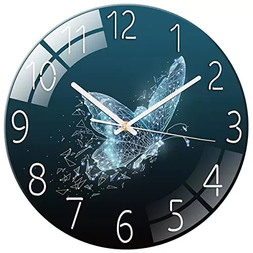 Orologio Da Parete Rotondo In Vetro Al Quarzo
