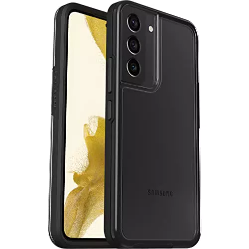 Cover per Samsung Galaxy S22, sottile, Trasparente/Nero