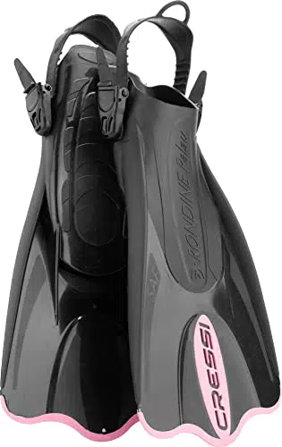 Cressi Palau Saf - Pinne Corte Regolabili per Snorkeling e Nuoto, nero, S/M