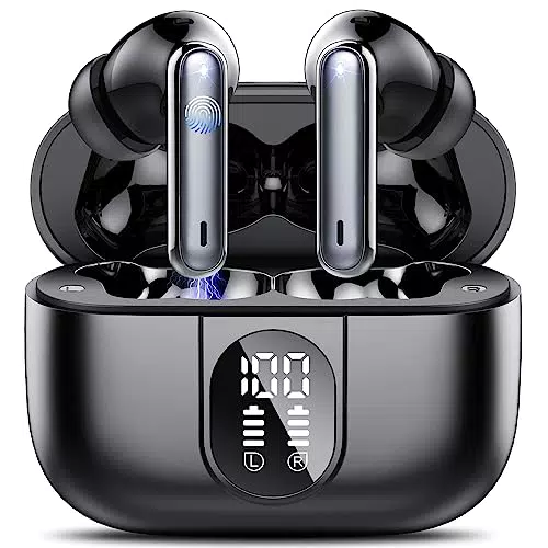 Csasan Cuffie Bluetooth, 2023 Auricolari Bluetooth 5.3 Wireless con Bassi Potenti