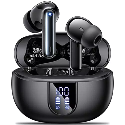 Cuffie Bluetooth, Auricolari Bluetooth 5.3 con 4 HD Microfono Cancellazione Rumore