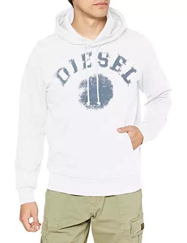 Diesel Felpa Uomo, S, bianco