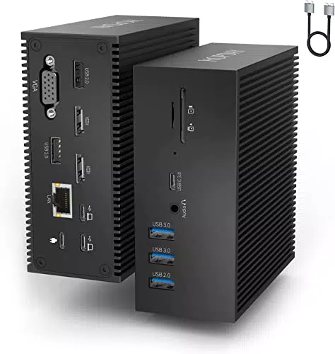 Dock USB C a Doppio Monitor per MacBook Pro/Air, HOPDAY 16 in 2 Dock USB C a Triplo Display con 2 HDMI 4K