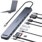Docking Station USB C 11 in 1, QUUGE Hub USB C per Laptop/ipad/Cellulare