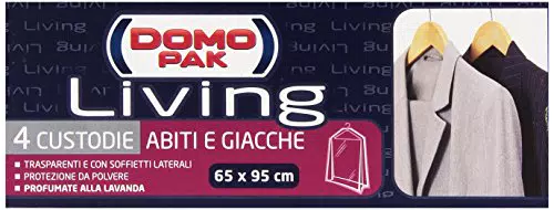 DOMO PAK LIVING Domopak Custodie, Abiti e Giacche - Confezione 4 Pezzi