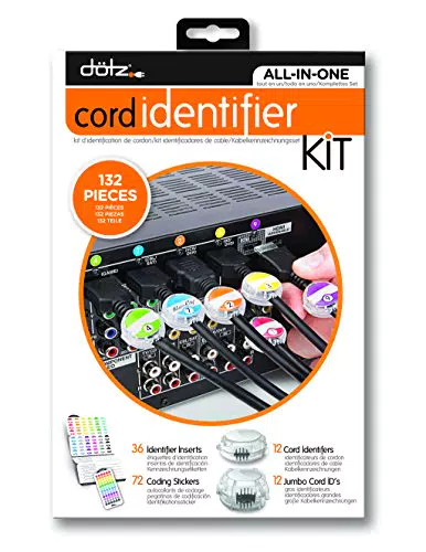 DOTZ DCI131HEK-C Kit di identificazione del cavo per la gestione di cavi e cavi, 24 pezzi