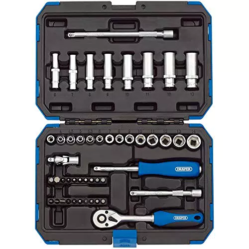 Draper 16355 Set di prese metriche con attacco quadrato da 1/4"