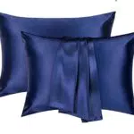 Set di 2 federe in raso, blu scuro
