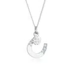 Elli Collana da Donna con Ciondolo a Ferro di Cavallo e Foglia di Trifoglio in argento
