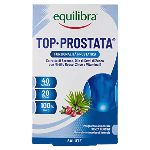 Equilibra Top Prostata, Integratore per la Funzionalità della Prostata, 40 Capsule