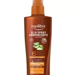 Equilibra Solari, Olio Spray Abbronzante Spf 6, a Base di Aloe Vera e Vitamina E
