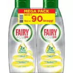 Fairy Gel Detersivo Lavastoviglie - 90 Lavaggi - 2 bottiglie da 45 lavaggi - Limone