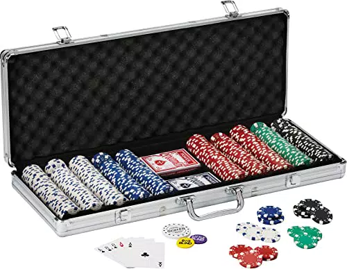set da poker Texas Hold 'EM con custodia in alluminio