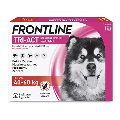 FRONTLINE Triact, 3 Pipette, Cane XL, Antiparassitario per Cani e Cuccioli di Lunga Durata
